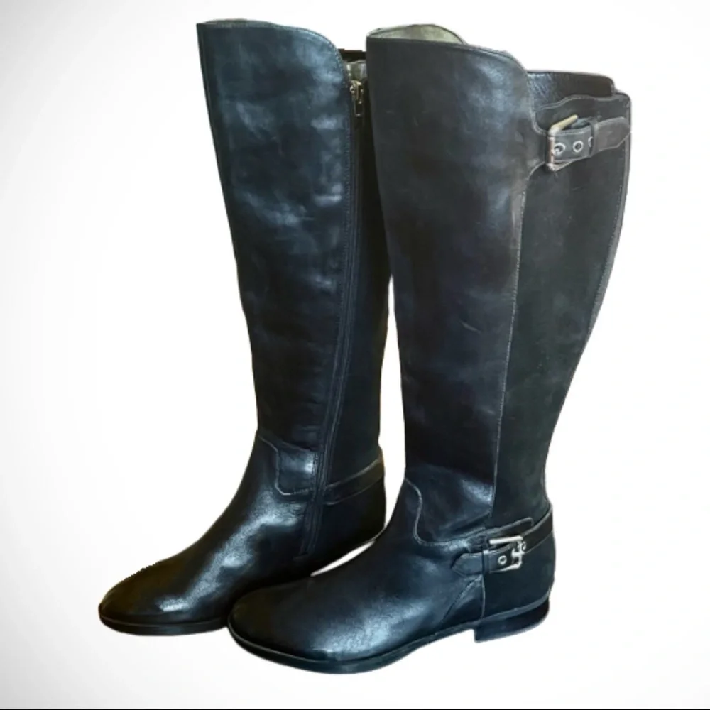 Marc Fisher Damsel Tall Leather Boots - Size 9M - Picture 11 of 14